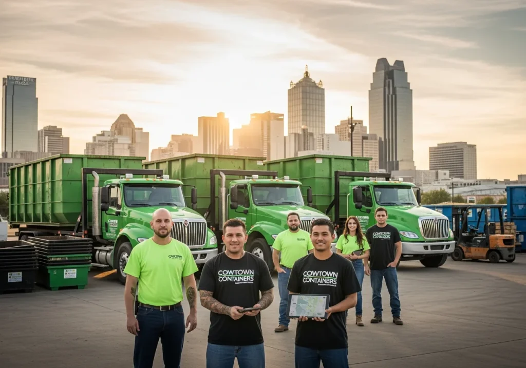 professional dumpster rental company Fort Worth TX roll-off delivery fleet local