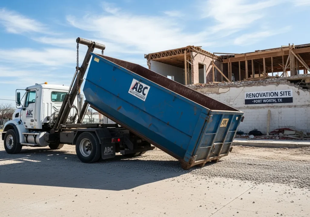 20-yard roll-off dumpster delivery Fort Worth TX renovation waste management